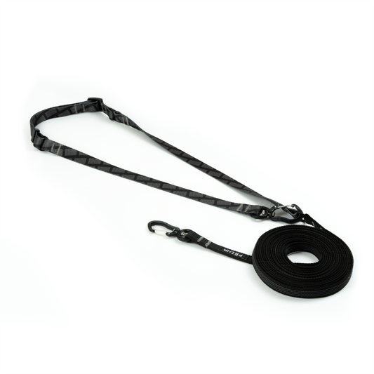 HANDS-FREE RUBBERIZED LEASH | BLACK PSINA